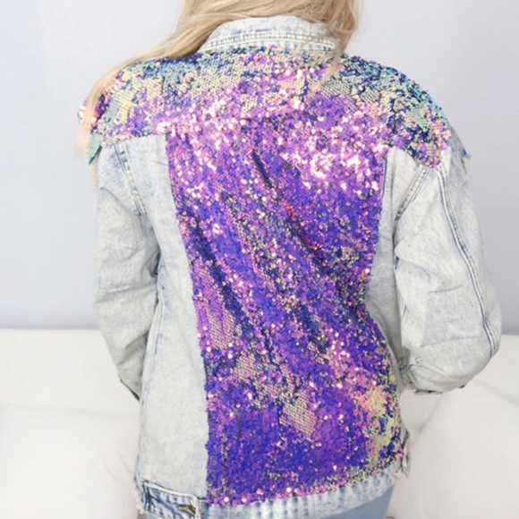 Jackets & Coats Sequin Jean Jacket Poshmark